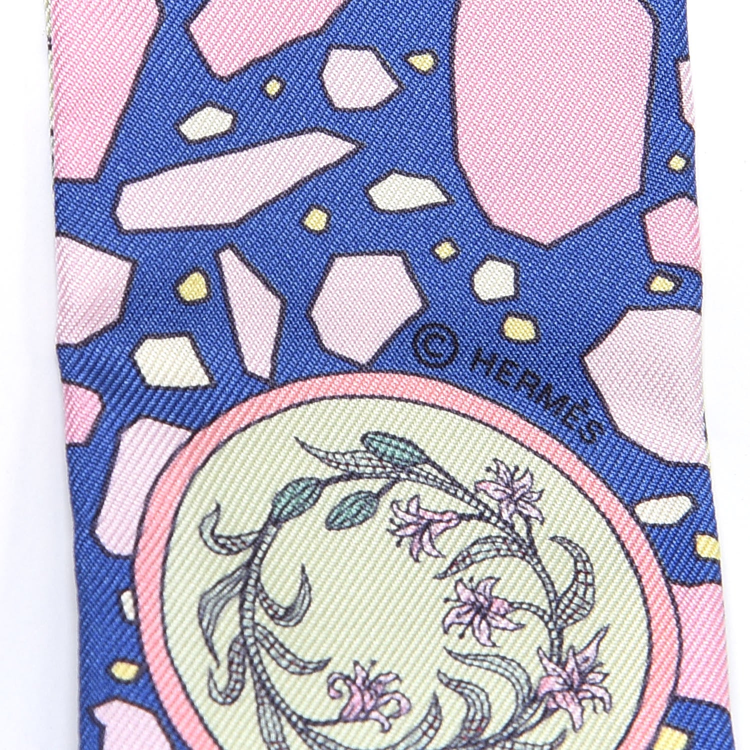 Hermes Silk La Danse Des Amazones Twilly Bleu Roy Vert Jaune 4 of 4