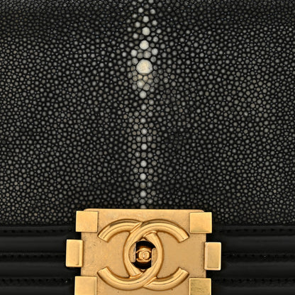 Chanel Galuchat Stingray Small Boy Flap Black 12 of 14