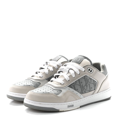 Christian Dior Smooth Calfskin Oblique Galaxy Perforated Mens B27 Low Top Sneakers 40 Beige Grey 3 of 9