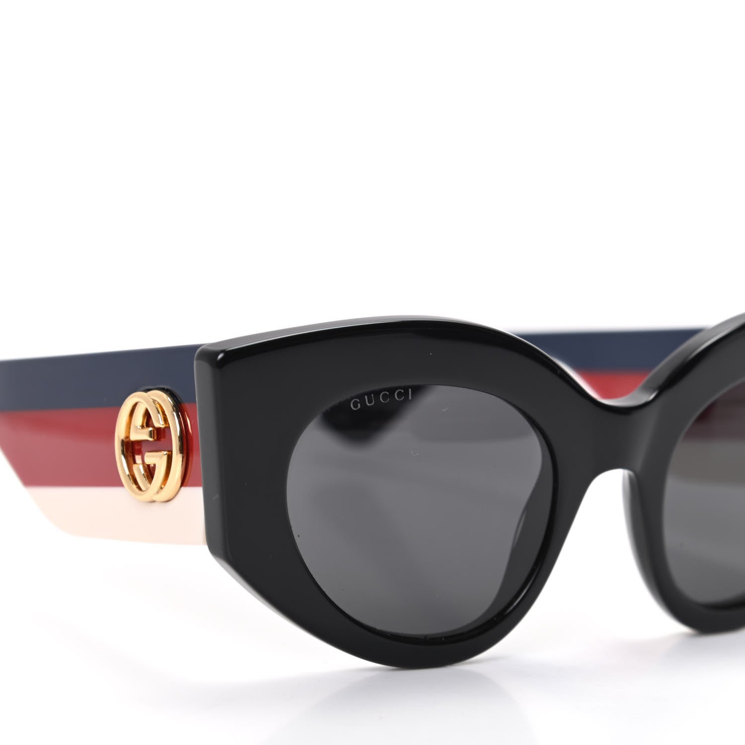 Gucci Acetate Oversized Rectangle Frame Web Sunglasses GG 0275/S Black 7 of 8
