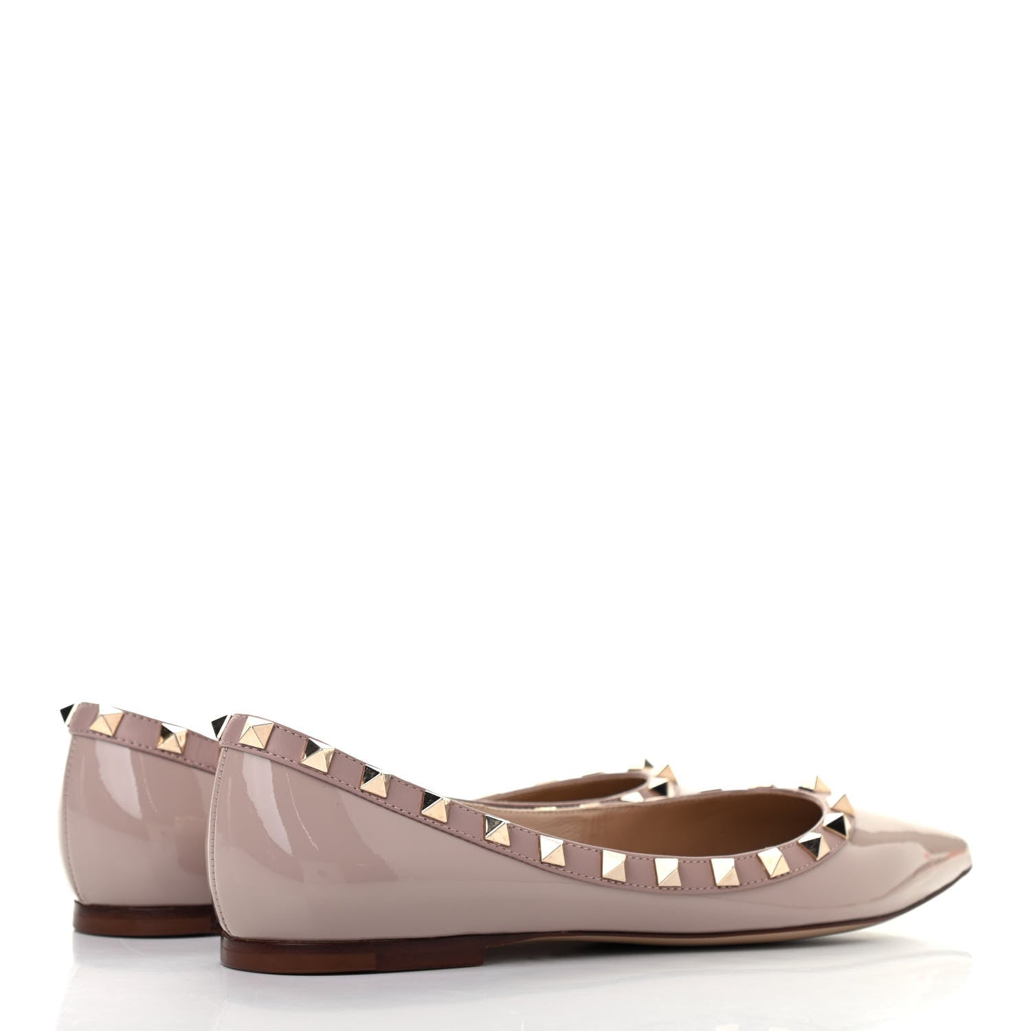 Valentino Garavani Patent Rockstud Ballerina Flats 38 Poudre 3 of 4