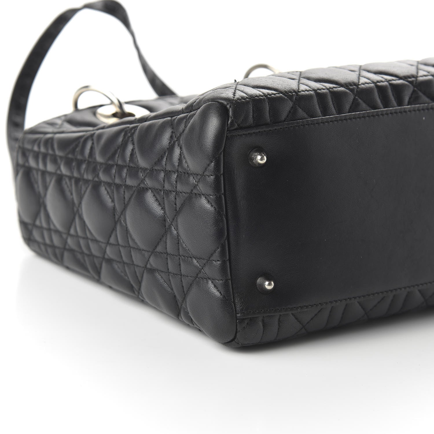 Christian Dior Lambskin Cannage Medium Whipstitch Lady Dior Black 6 of 9
