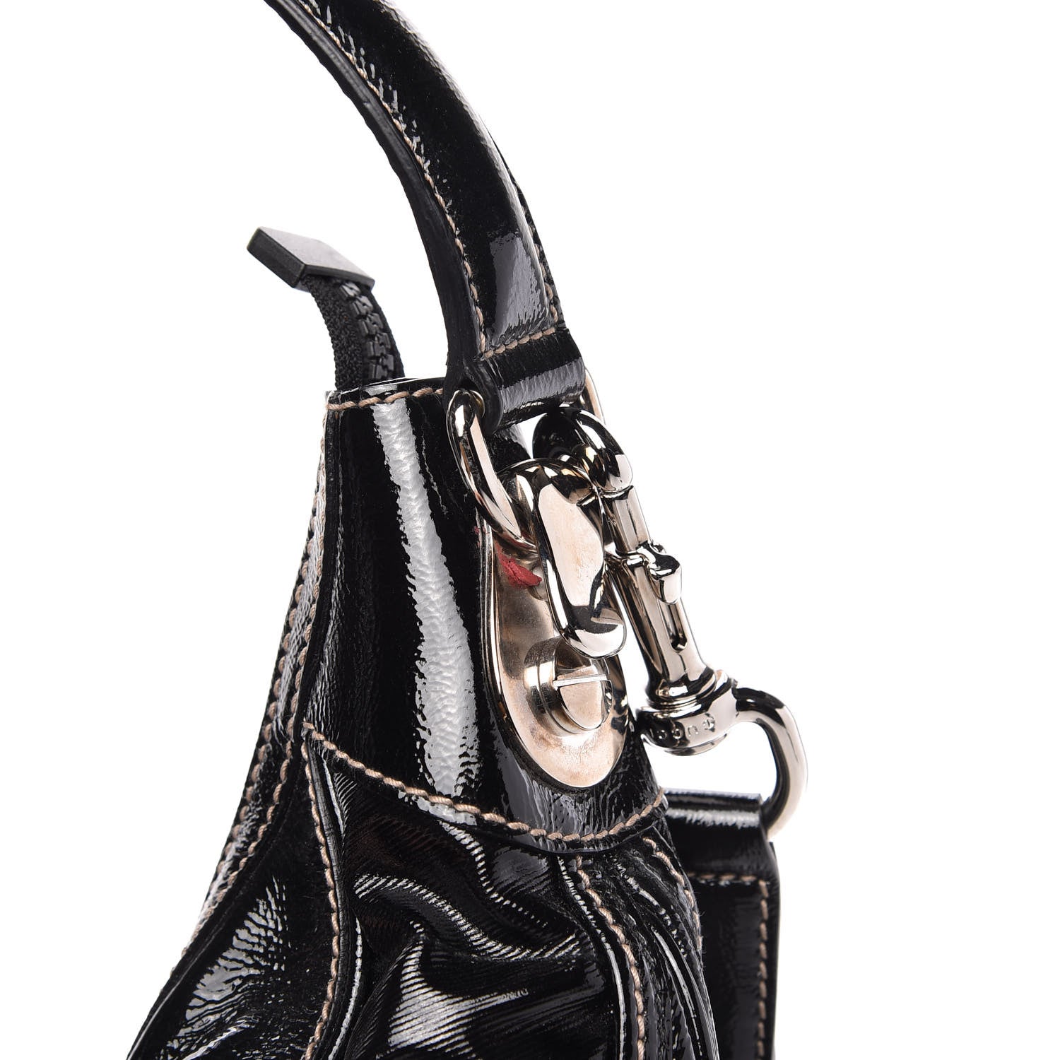 Gucci Patent Calfskin Medium Snow Glam Hobo Black 13 of 13