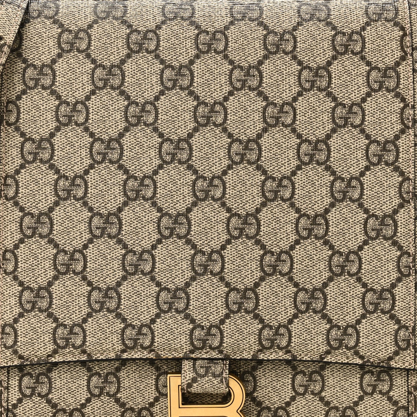 X GUCCI GG Supreme Monogram Medium Hourglass Top Handle Bag Beige Ebony