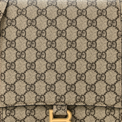 Balenciaga X GUCCI GG Supreme Monogram Medium Hourglass Top Handle Bag Beige Ebony 7 of 9