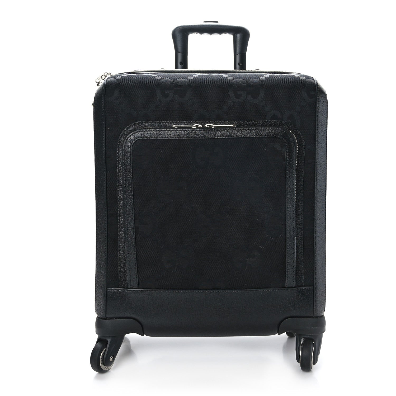 Gucci Monogram Jumbo GG Textured Dollar Calfskin Small Carry On Trolley Black 1 of 9