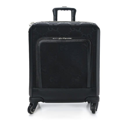 Gucci Monogram Jumbo GG Textured Dollar Calfskin Small Carry On Trolley Black 1 of 9
