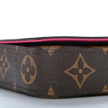 Louis Vuitton Monogram 2021 Christmas Animation Hollywood Pochette Felicie Chain Wallet Fuchsia 7 of 8