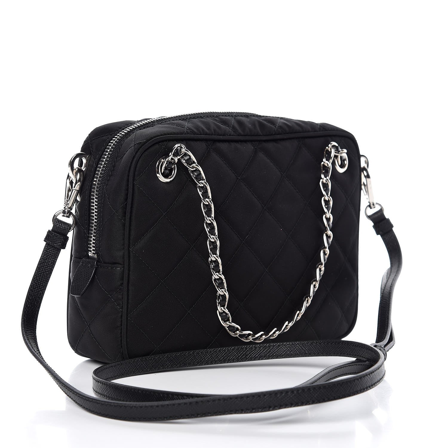 Prada Nylon Tessuto Impuntu Quilted Bandoliera Crossbody Bag Black 4 of 8