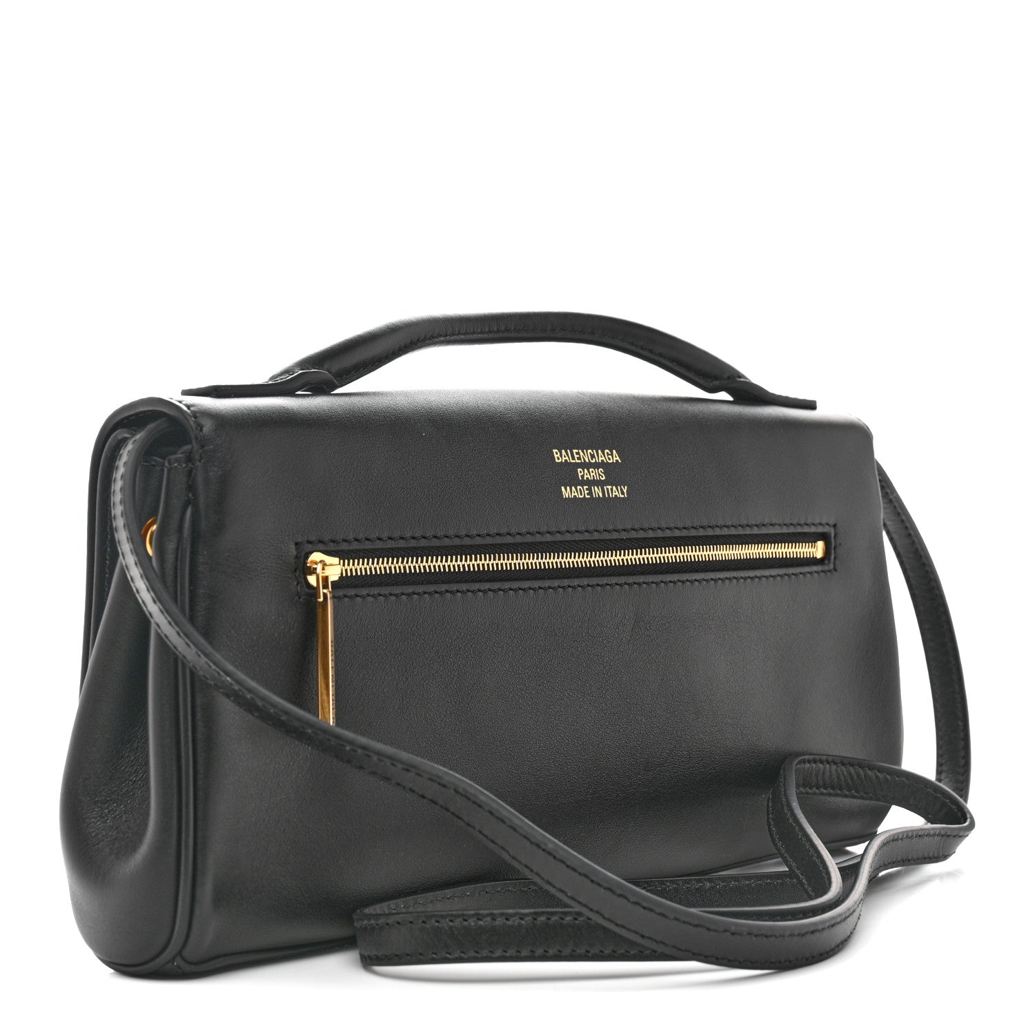 Balenciaga Smooth Calfskin Small Bel Air Clutch On Strap Black 3 of 12