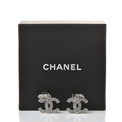Chanel Crystal Palais Garnier CC Drop Earrings Silver 5 of 5