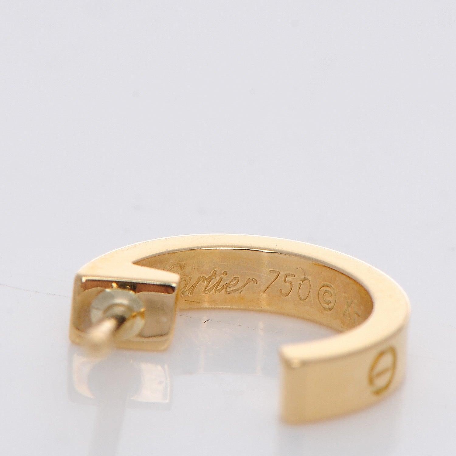 Cartier 18K Yellow Gold Small LOVE Hoop Earrings 5 of 7