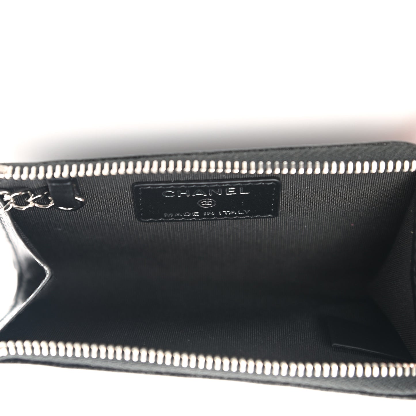 Caviar Camellia Embossed Key Holder Case Black