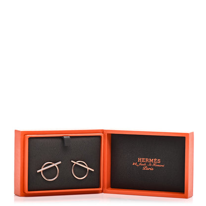 Hermes 18K Rose Gold MM Echappee Earrings 5 of 5
