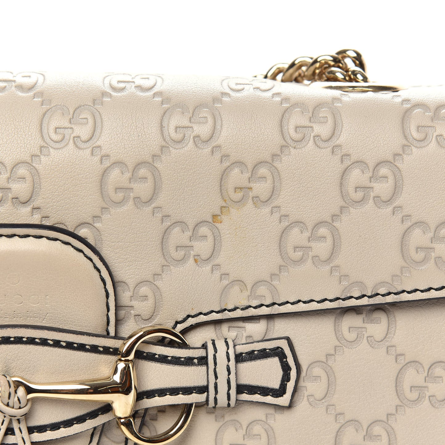 Guccissima Signature Medium Emily Chain Shoulder Bag Mystic White