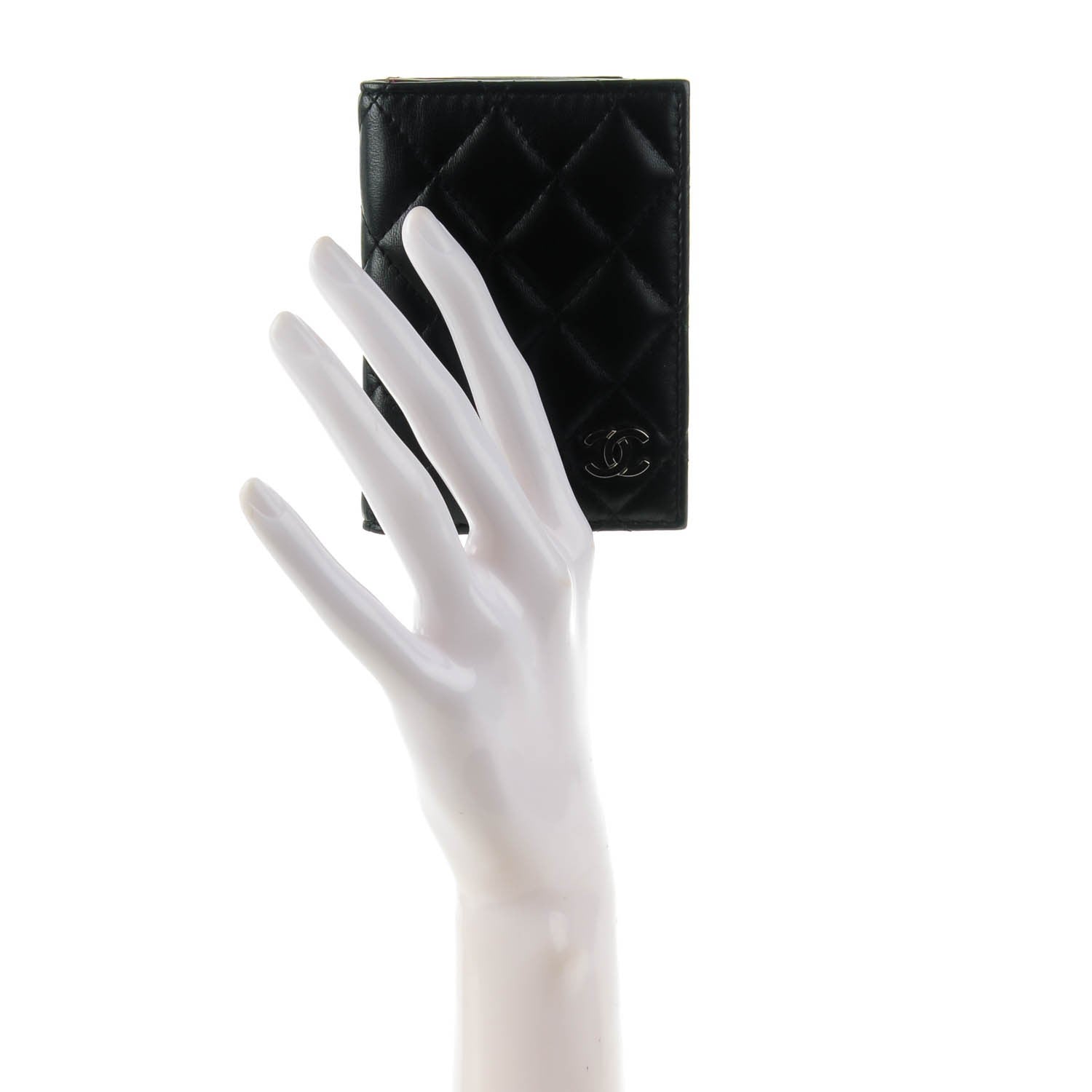 Chanel Lambskin Quilted Card Holder Wallet Black 2 of 7