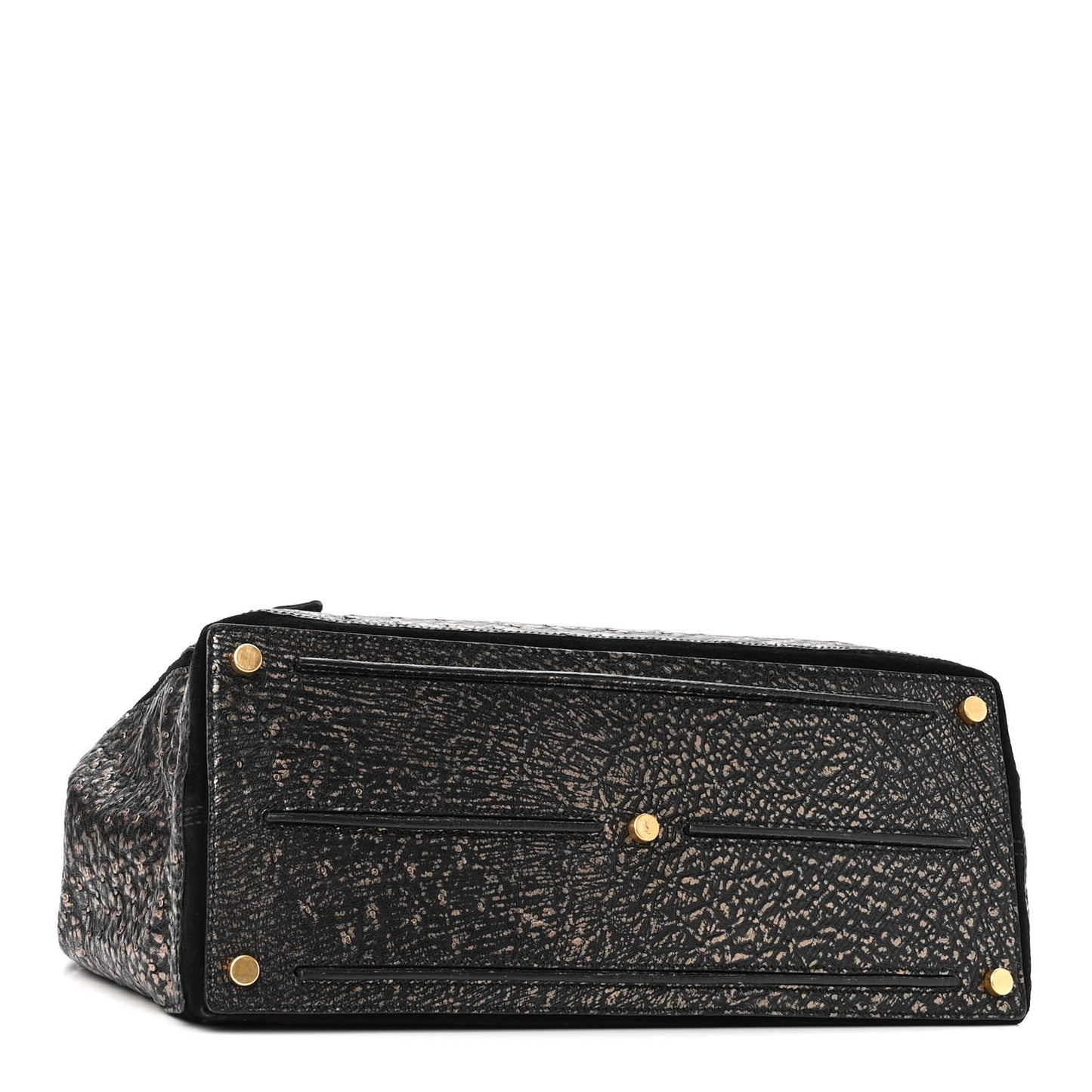Ostrich Large Muse Two Black Gold