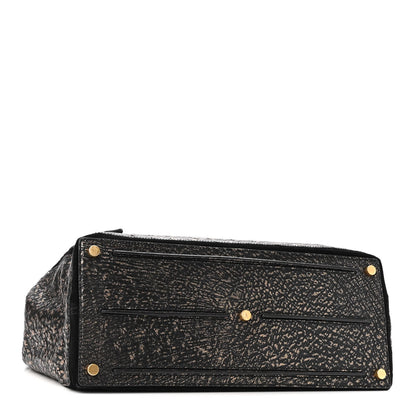 Saint Laurent Ostrich Large Muse Two Black Gold 4 of 11