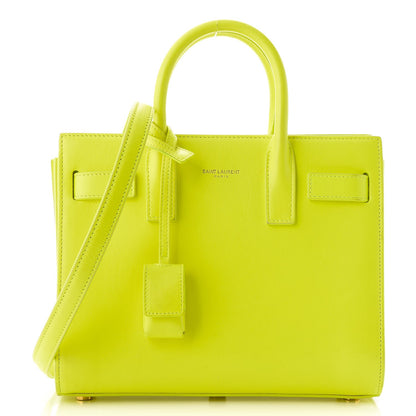 Saint Laurent Calfskin Nano Sac De Jour Neon Yellow 1 of 9