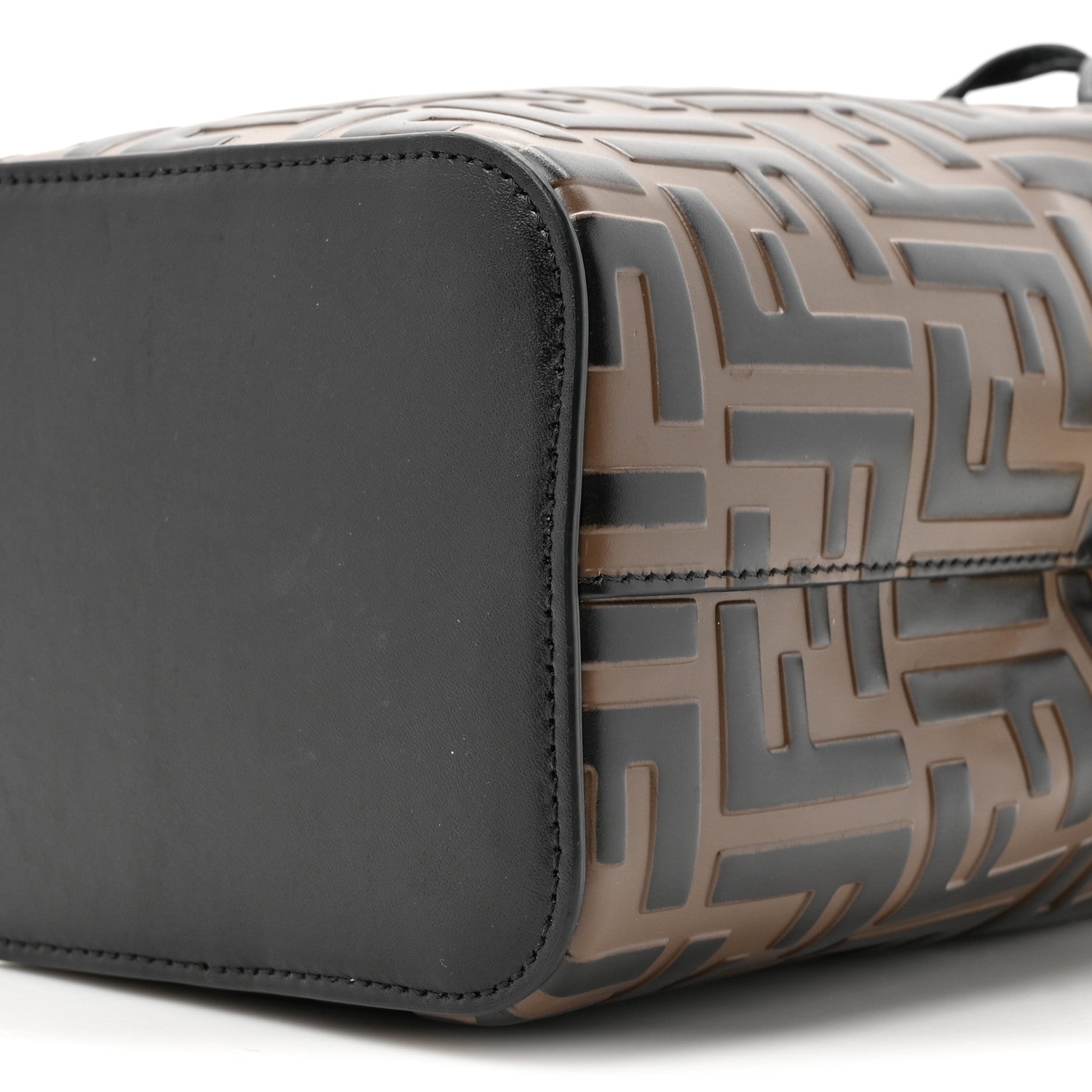 Fendi Vitello Liberty F is Fendi Bi-Color FF 1974 Embossed Mini Mon Tresor Bucket Bag Maya Black 9 of 10