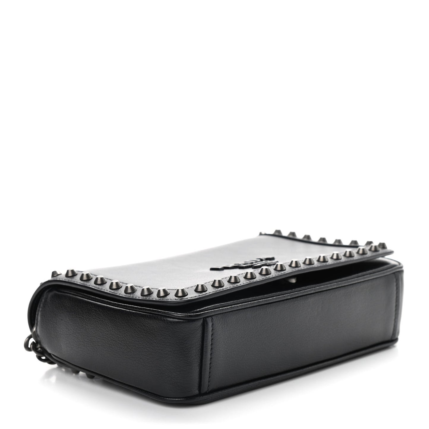 Glace Calfskin Studded Crossbody Black
