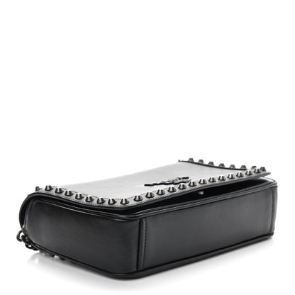 Prada Glace Calfskin Studded Crossbody Black 4 of 9