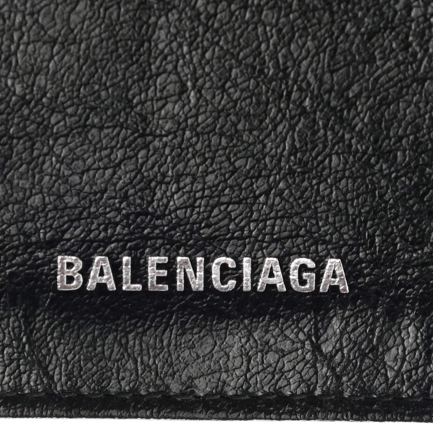 Agneau Classic Silver Hardware Card Case Black