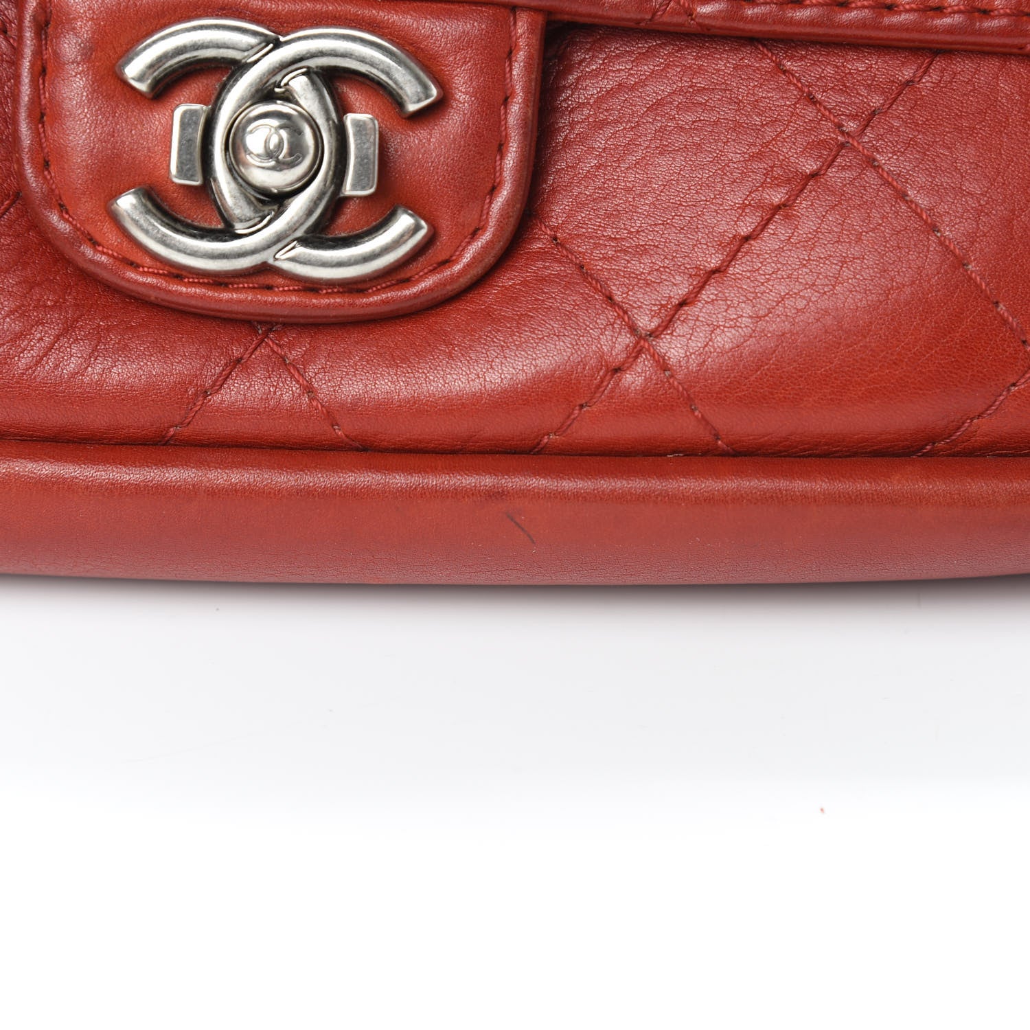 Chanel Calfskin Stitched Medium CC Sellier Flap Red 17 of 21