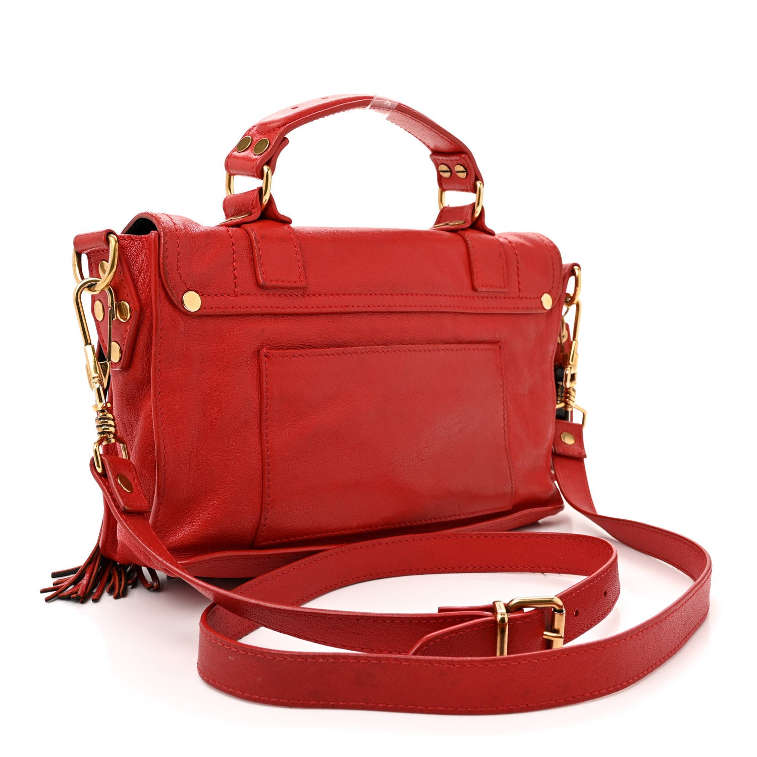 Proenza Schouler Lambskin Tiny Fringe Lux PS1 Satchel Red 3 of 23