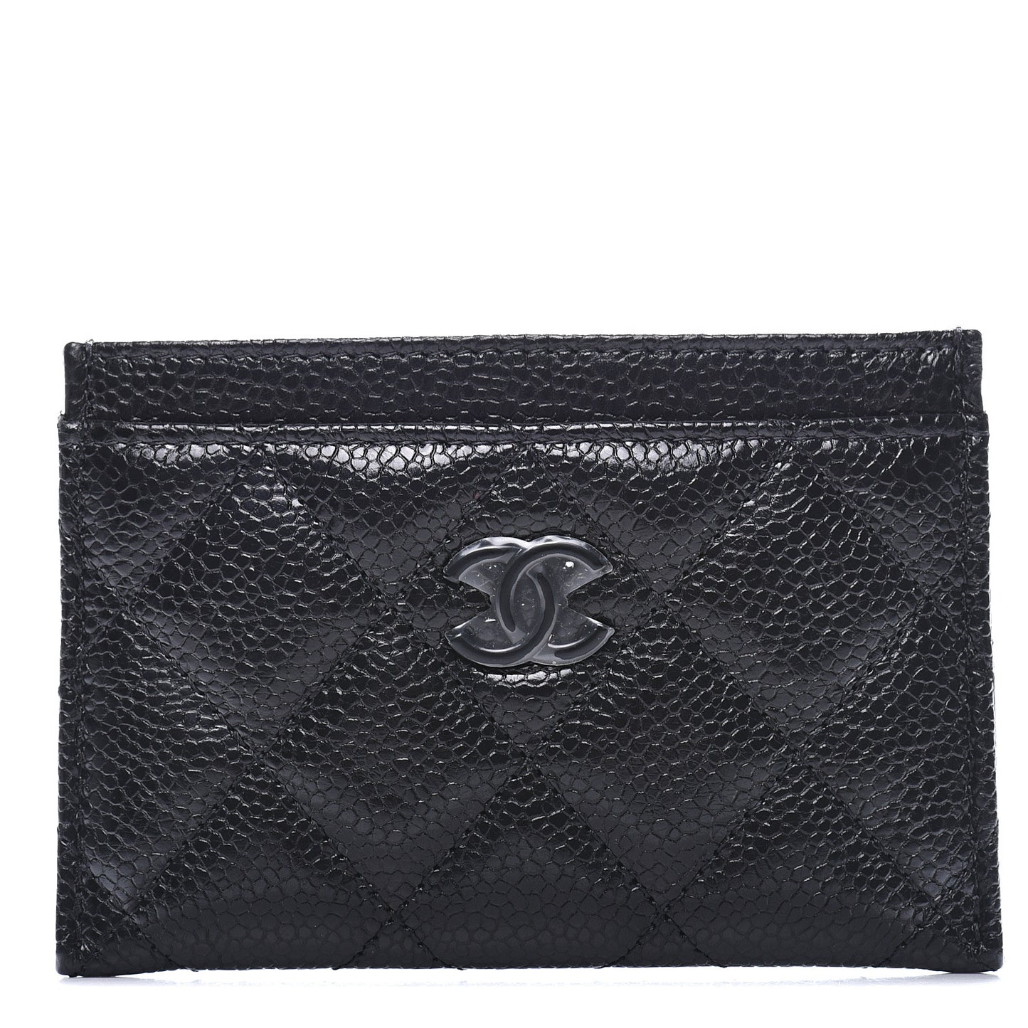 Caviar Quilted Incognito Card Holder Black