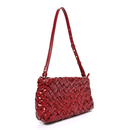 Bottega Veneta Calfskin Intrecciato Kalimero Cha-Cha Clutch Red 3 of 9