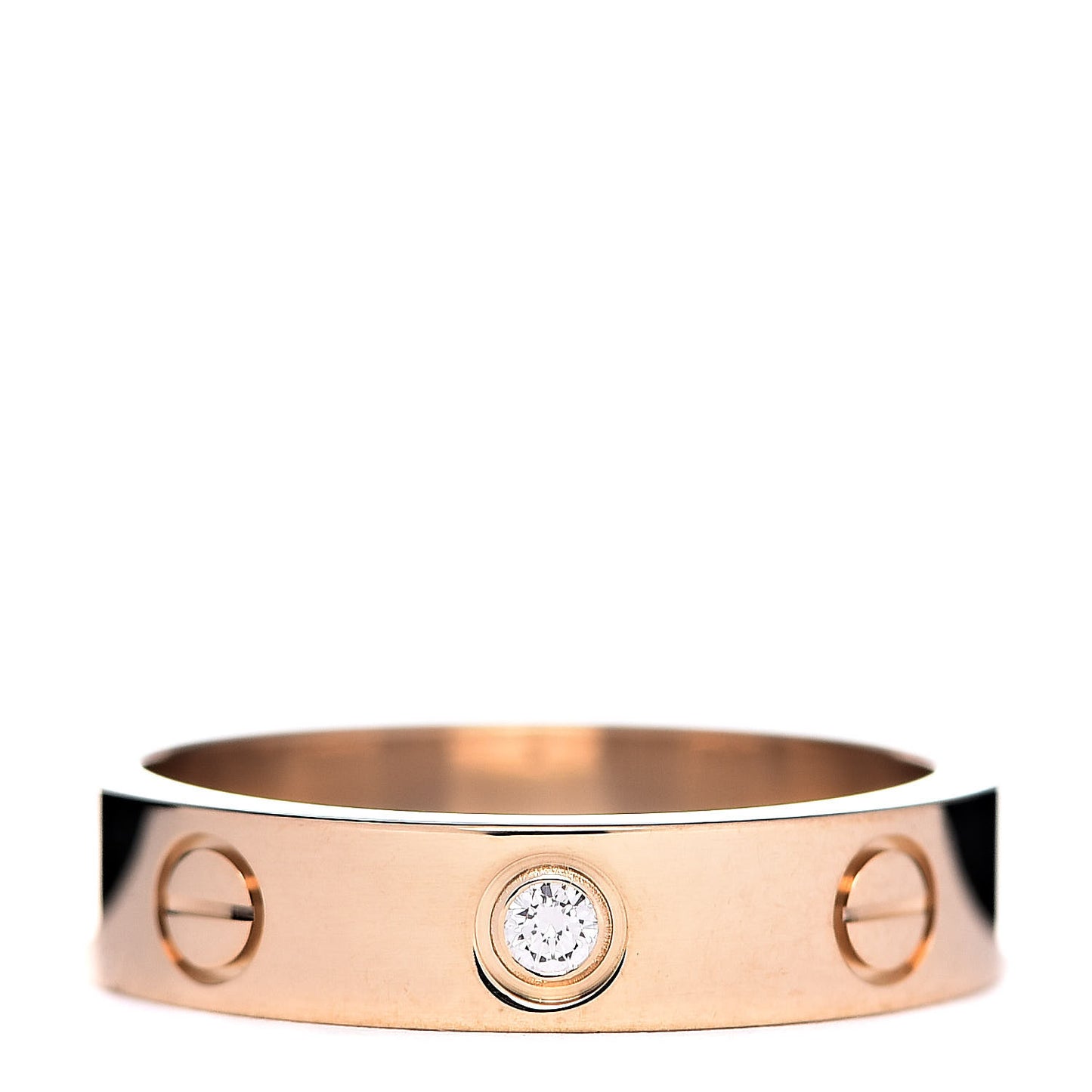 18K Yellow Gold Diamond 4mm LOVE Wedding Band Ring 49 4.75