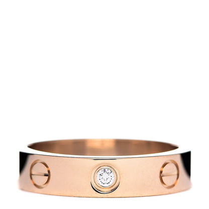 Cartier 18K Yellow Gold Diamond 4mm LOVE Wedding Band Ring 49 4.75 1 of 5