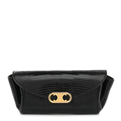 Celine Shiny Lizard Maillon Triomphe Clutch Black 1 of 7