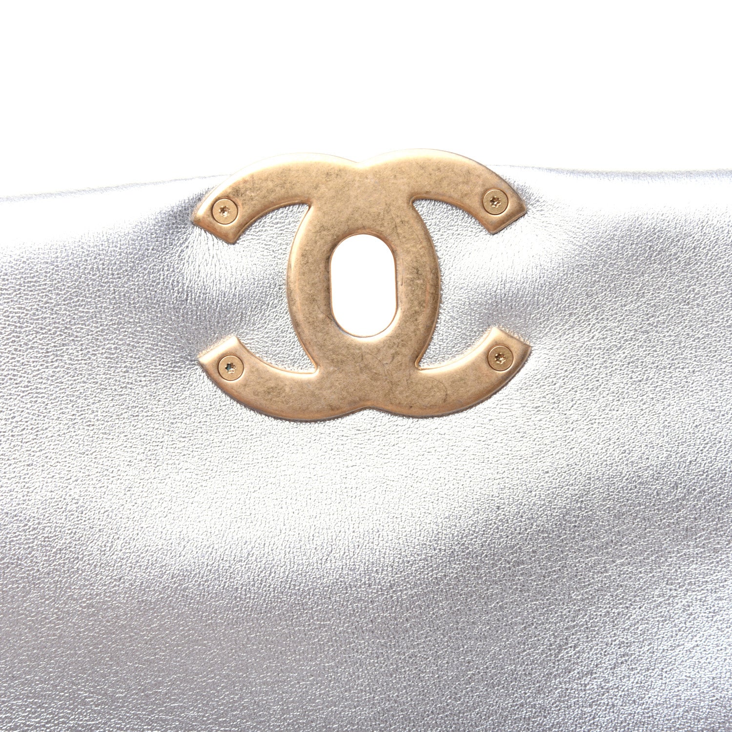 Chanel Metallic Lambskin Quilted Medium Chanel 19 Flap Silver 12 of 17