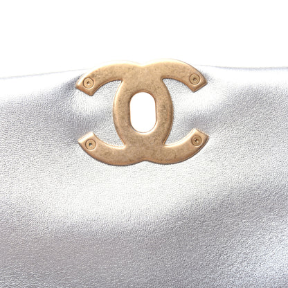 Chanel Metallic Lambskin Quilted Medium Chanel 19 Flap Silver 12 of 17