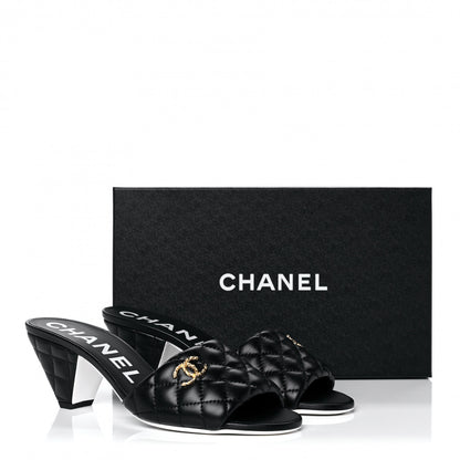 Chanel Lambskin Quilted CC Mules 39.5 Black 11 of 11