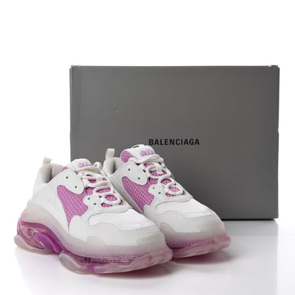 Balenciaga Fabric Mesh Clear Sole Womens Triple S Sneakers 40 White Pink 8 of 8