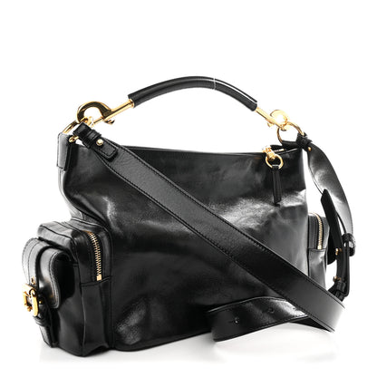 Chloe Shiny Calfskin Medium Double Carry Camera Bag Black 3 of 10