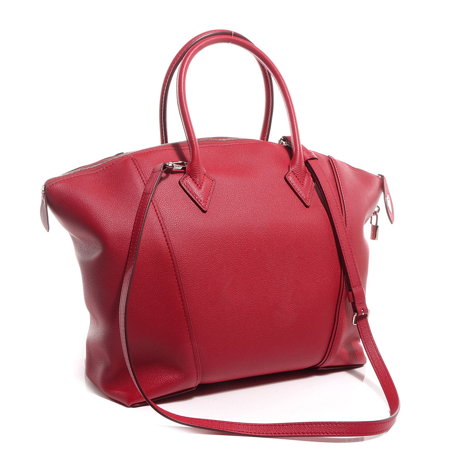 Louis Vuitton Veau Cachemire Soft Lockit MM Framboise 3 of 10