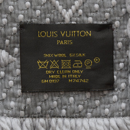 Louis Vuitton Wool Silk Logomania Scarf Pearl Grey 4 of 4