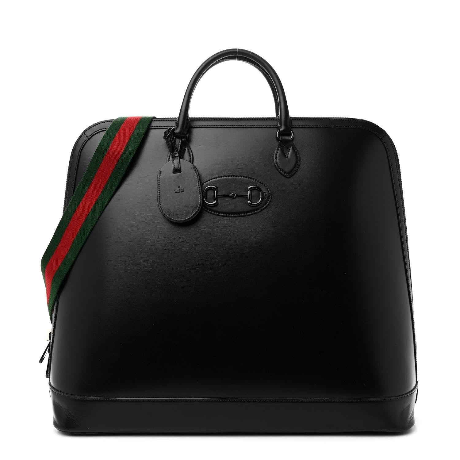 Gucci Boarded Plutone Calfskin Large Horsebit 1955 Duffle Bag Black 1 of 13