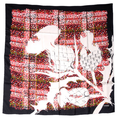 Chanel Silk CC Thistle Square Scarf 2 of 5
