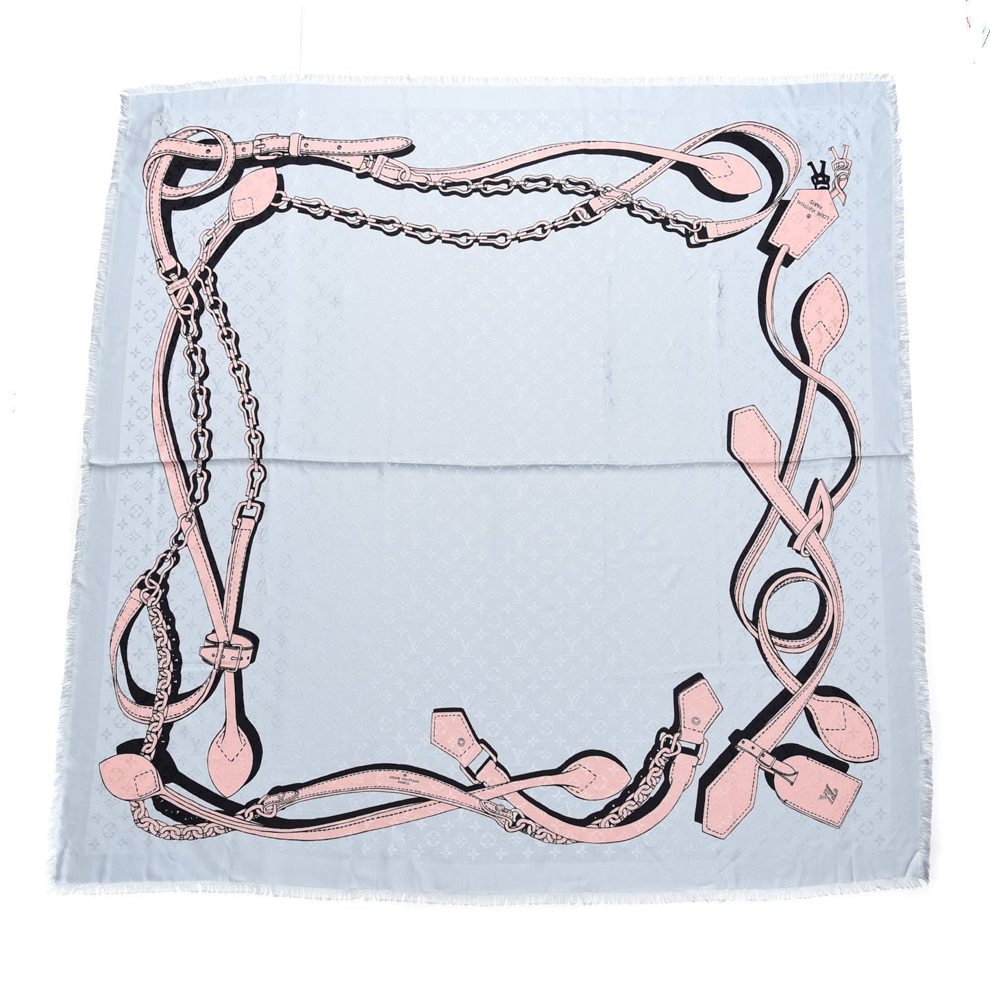 Silk Wool Square Handle Me Scarf Gris