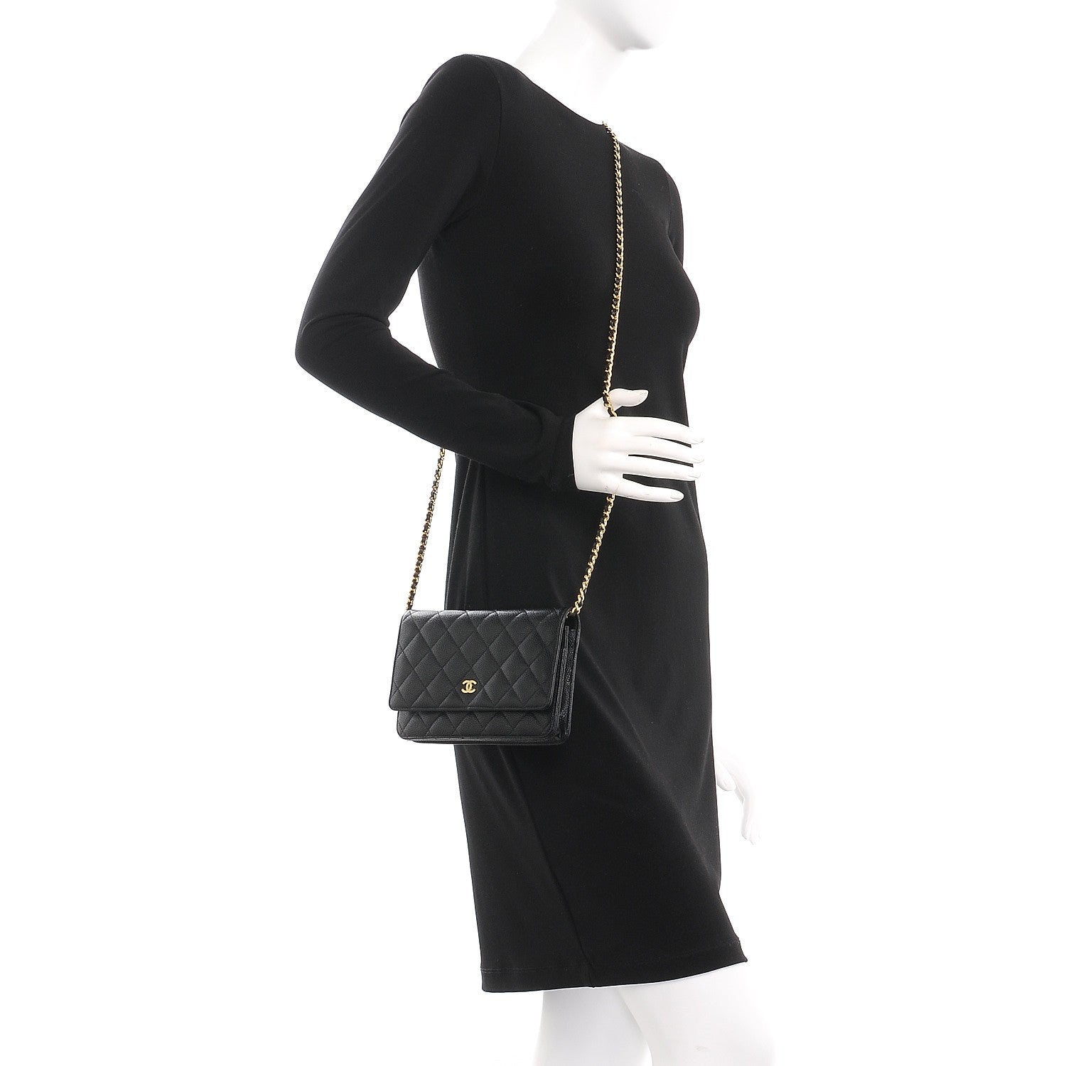 Chanel Caviar Quilted Wallet On Chain WOC Black 2 of 9