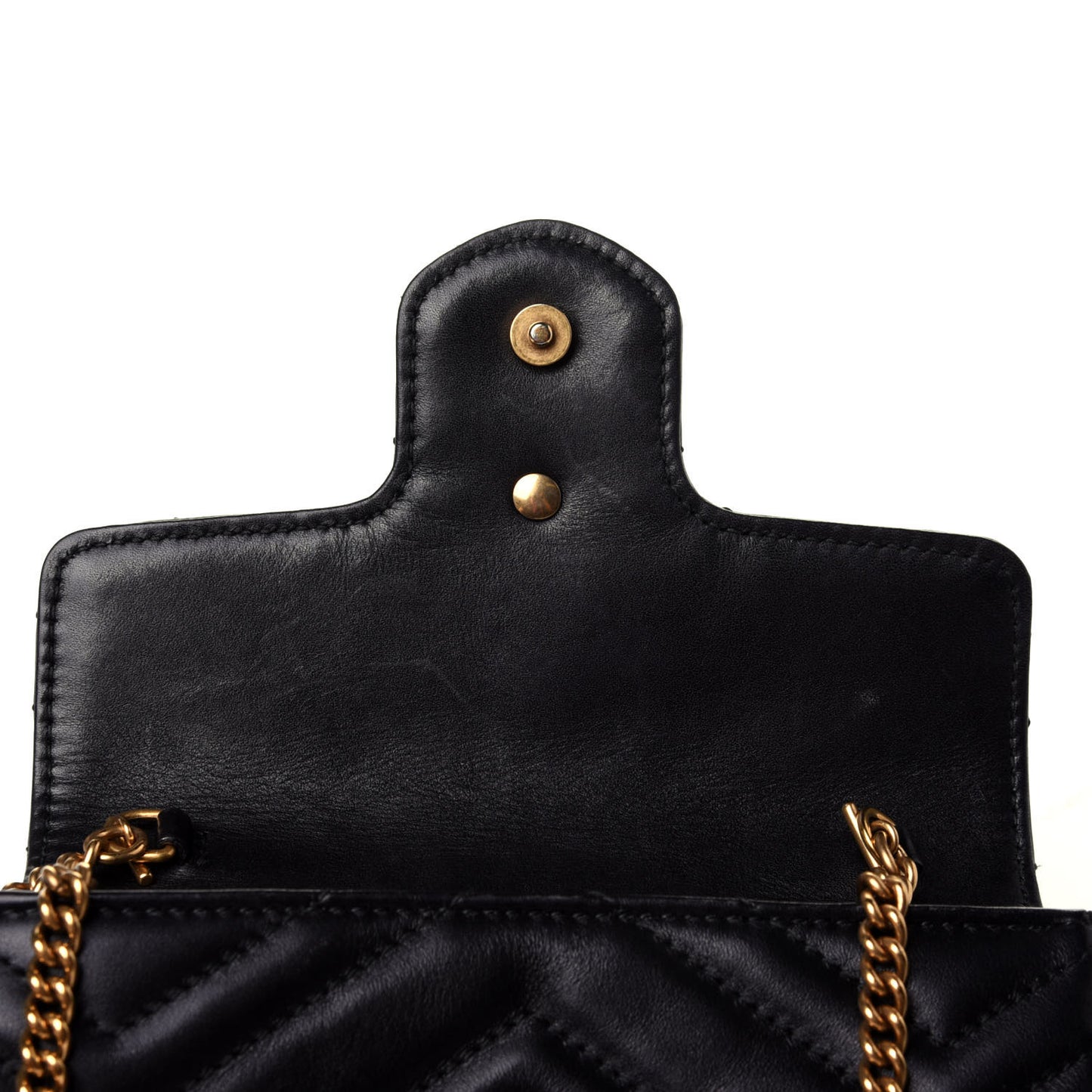 Calfskin Matelasse Super Mini GG Marmont Shoulder Bag Black