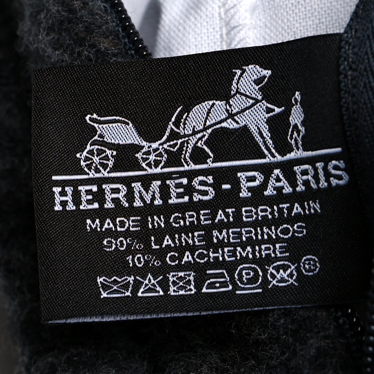 Hermes Wool Cashmere Avalon Pillow PM Ecru Gris Fonce 3 of 3