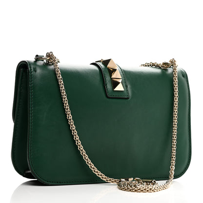 Valentino Garavani Vitello Medium Glam Lock Rockstud Flap Smeraldo 3 of 10