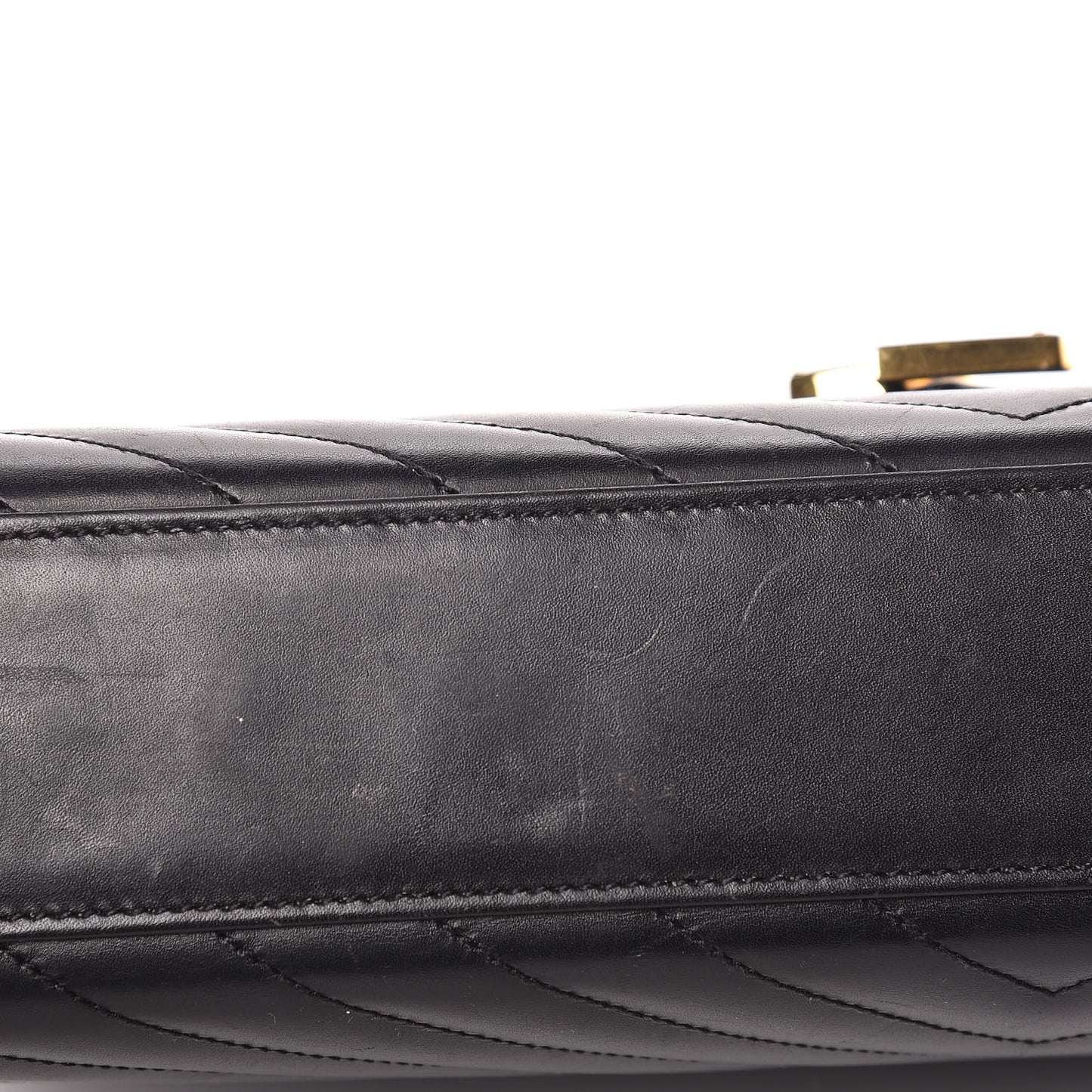 Smooth Calfskin Matelasse Chevron Large Monogram Satchel Black