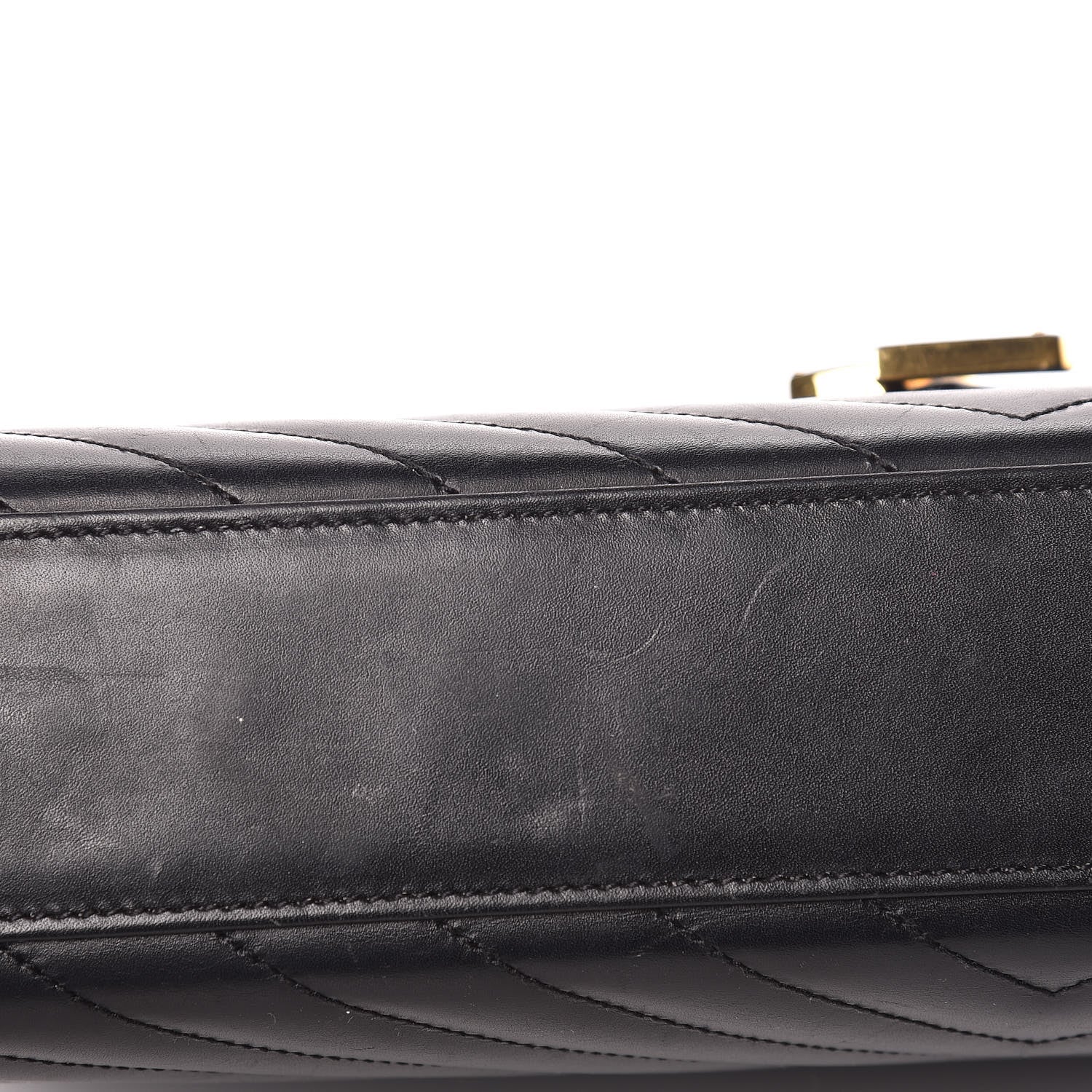 Saint Laurent Smooth Calfskin Matelasse Chevron Large Monogram Satchel Black 14 of 24